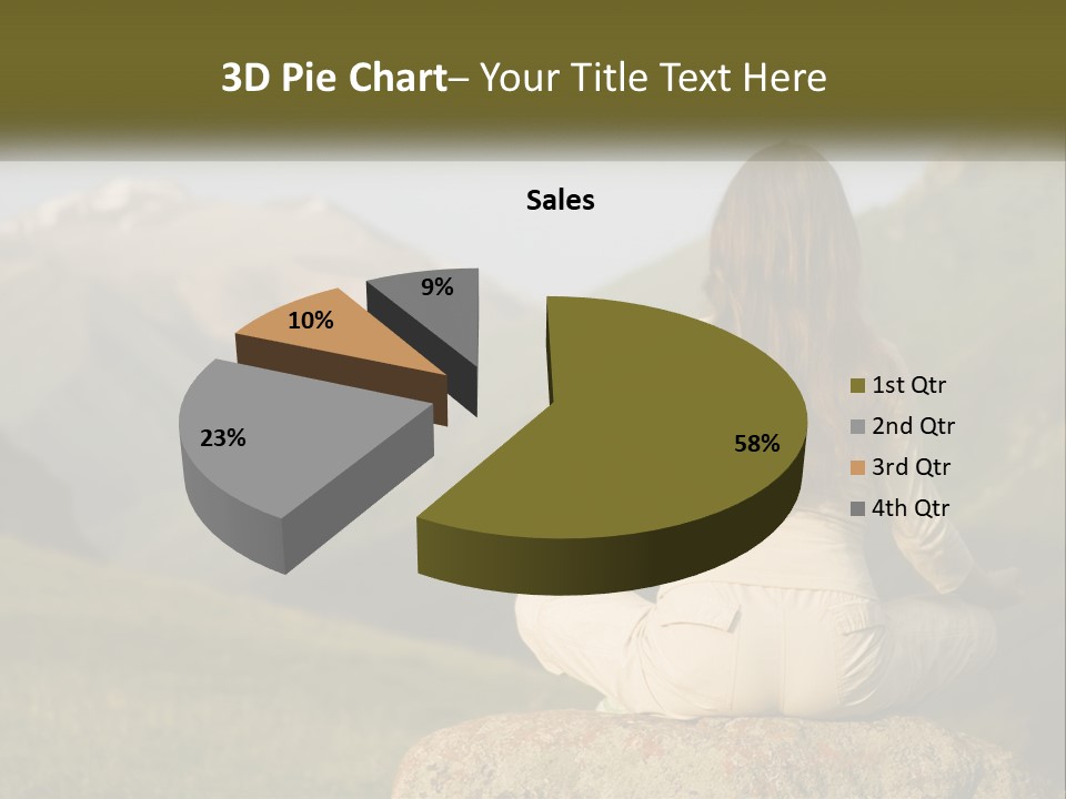 A Woman Sitting On A Rock In The Middle Of A Field PowerPoint Template