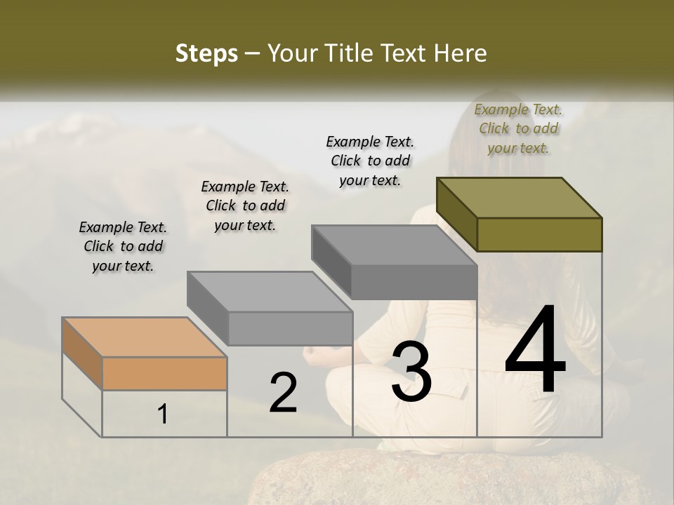 A Woman Sitting On A Rock In The Middle Of A Field PowerPoint Template