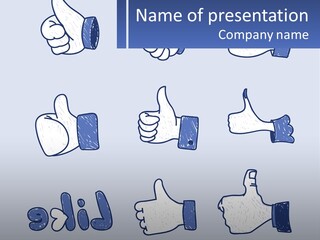 A Bunch Of Thumbs Up And Thumbs Down Icons PowerPoint Template