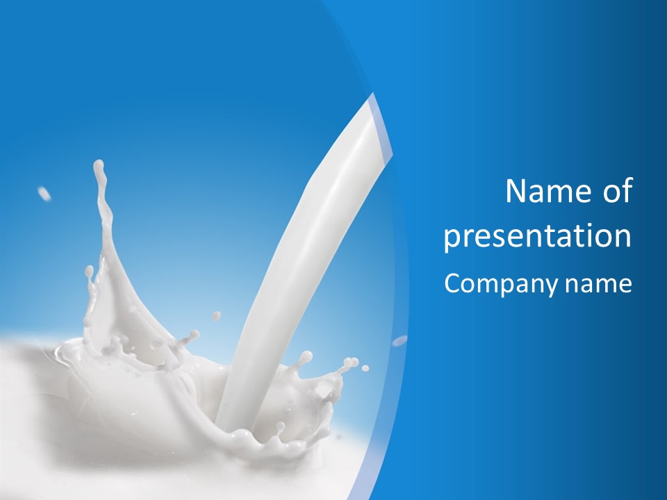 A Splash Of Milk On A Blue Background PowerPoint Template