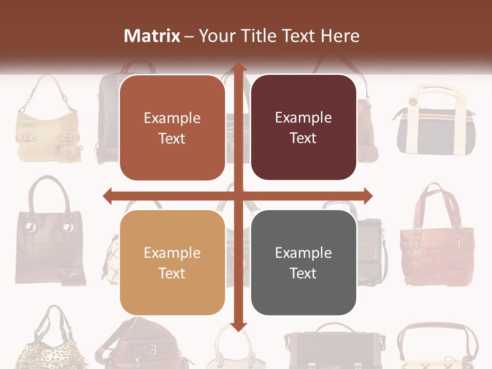 A Group Of Purses With A Name Of Presentation PowerPoint Template