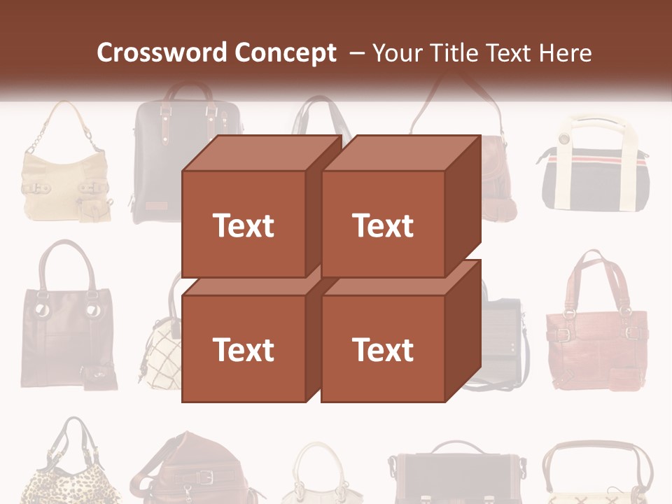 A Group Of Purses With A Name Of Presentation PowerPoint Template