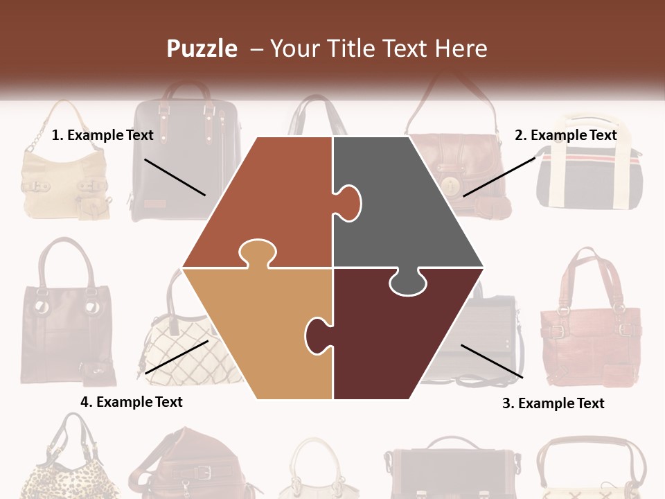 A Group Of Purses With A Name Of Presentation PowerPoint Template