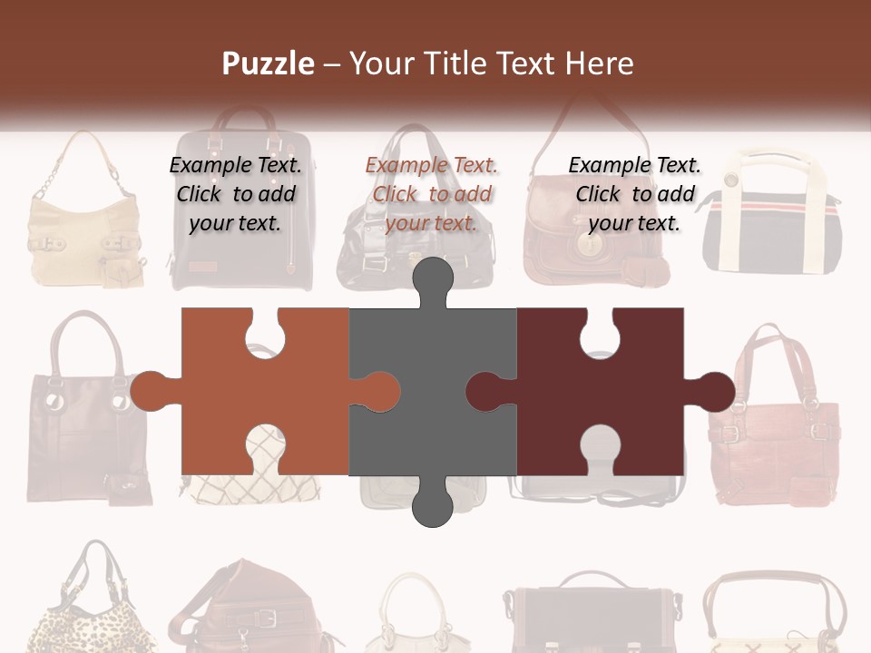 A Group Of Purses With A Name Of Presentation PowerPoint Template