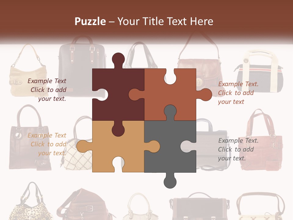 A Group Of Purses With A Name Of Presentation PowerPoint Template