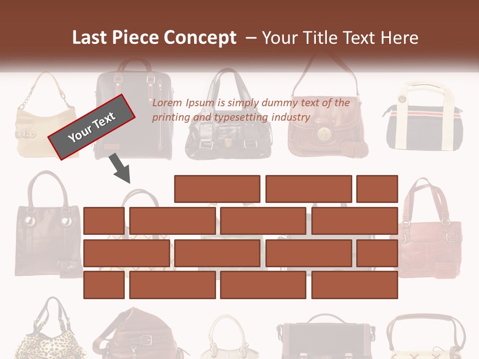 A Group Of Purses With A Name Of Presentation PowerPoint Template