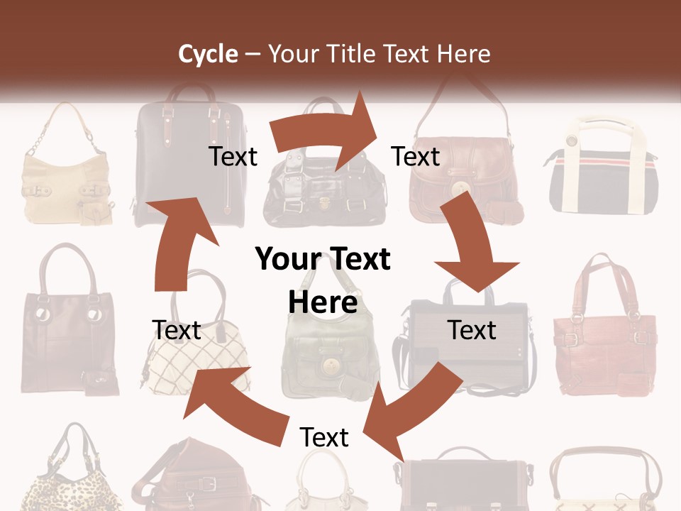 A Group Of Purses With A Name Of Presentation PowerPoint Template