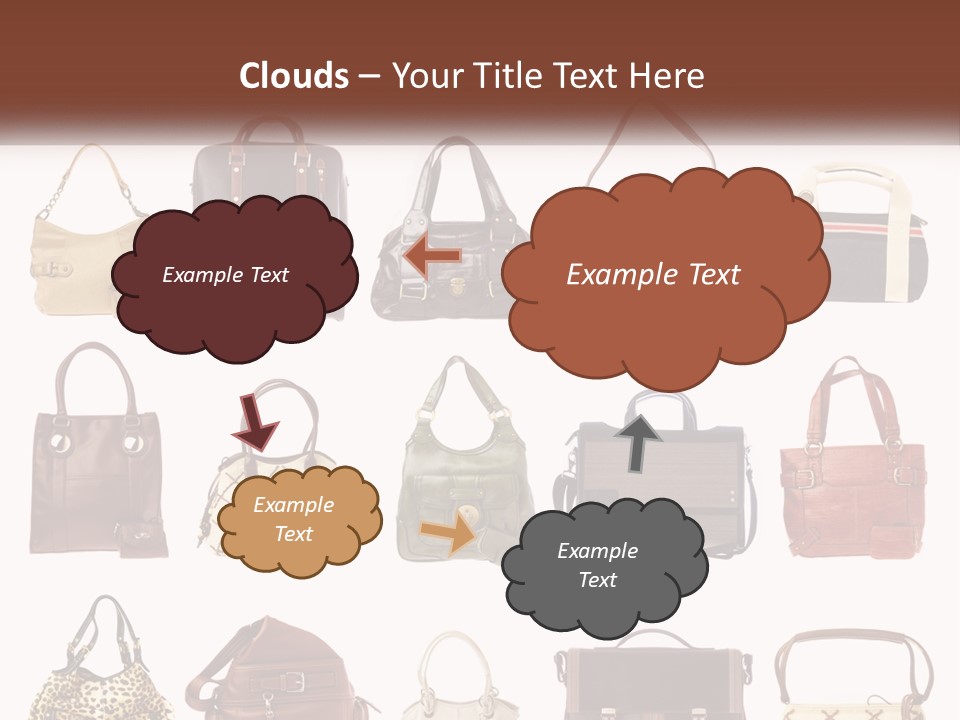 A Group Of Purses With A Name Of Presentation PowerPoint Template