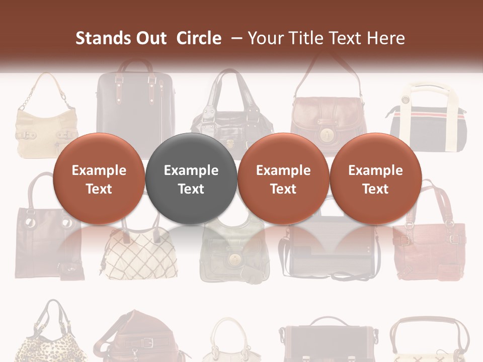 A Group Of Purses With A Name Of Presentation PowerPoint Template