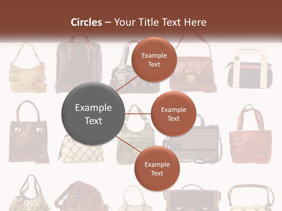 A Group Of Purses With A Name Of Presentation PowerPoint Template