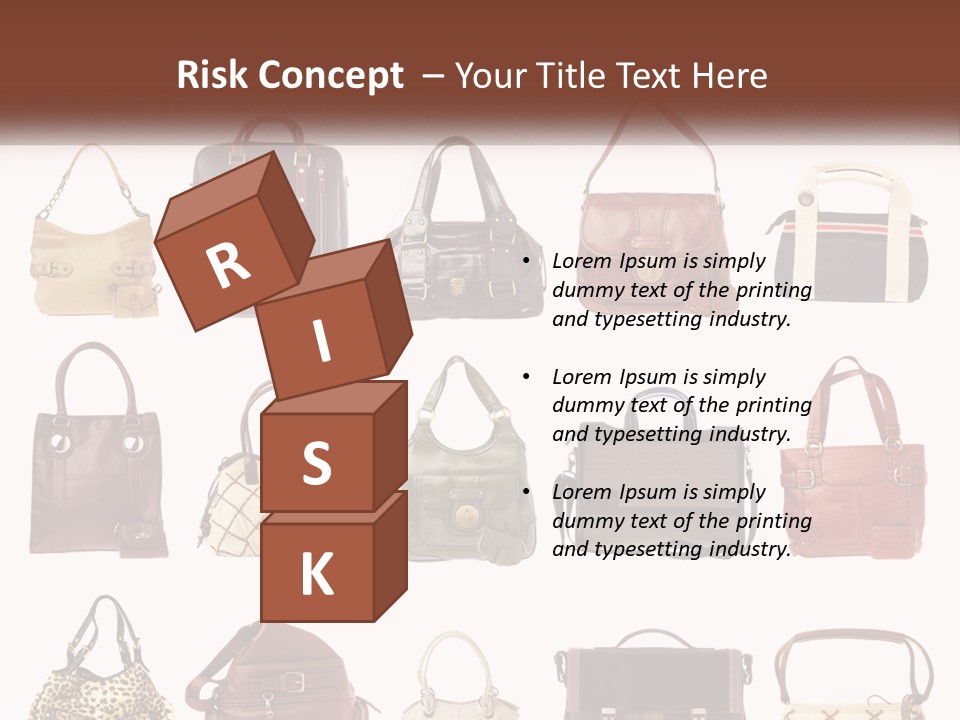 A Group Of Purses With A Name Of Presentation PowerPoint Template