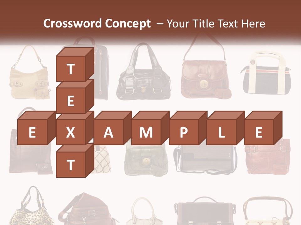 A Group Of Purses With A Name Of Presentation PowerPoint Template