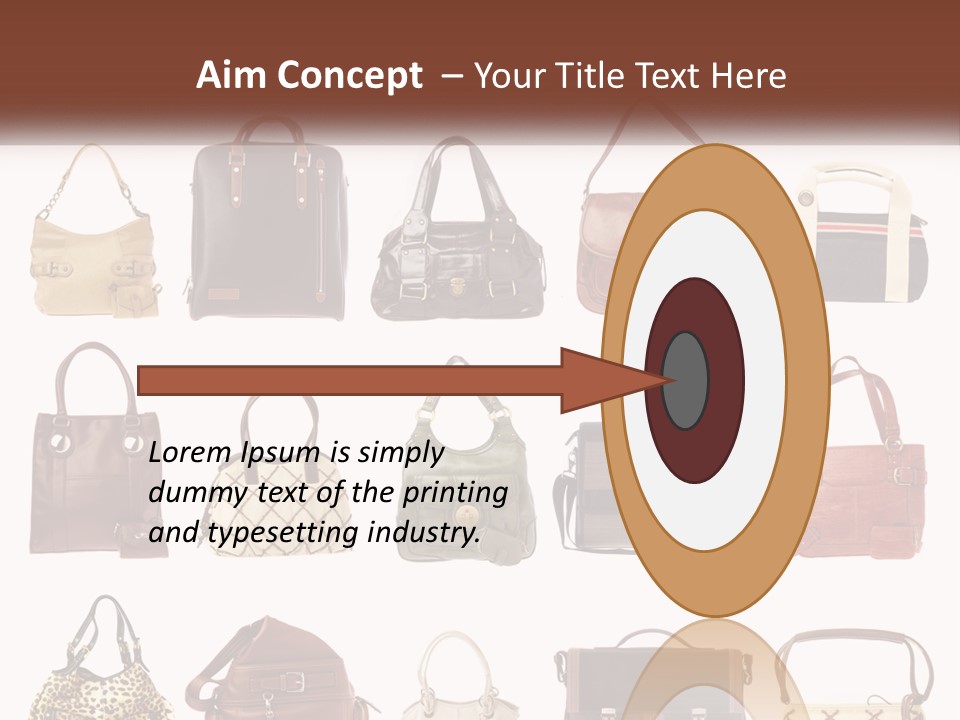 A Group Of Purses With A Name Of Presentation PowerPoint Template