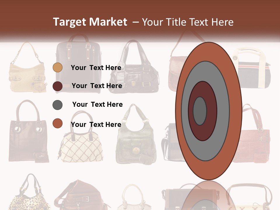 A Group Of Purses With A Name Of Presentation PowerPoint Template