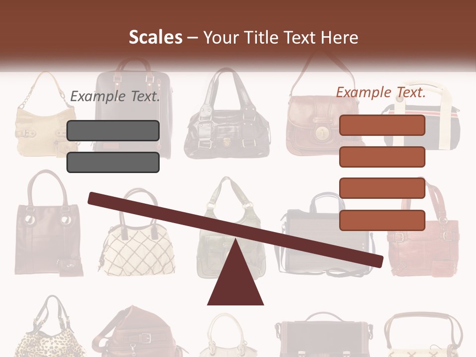 A Group Of Purses With A Name Of Presentation PowerPoint Template