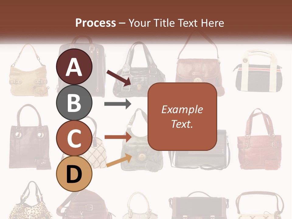 A Group Of Purses With A Name Of Presentation PowerPoint Template