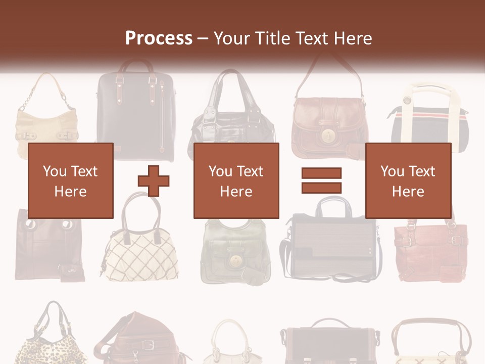 A Group Of Purses With A Name Of Presentation PowerPoint Template