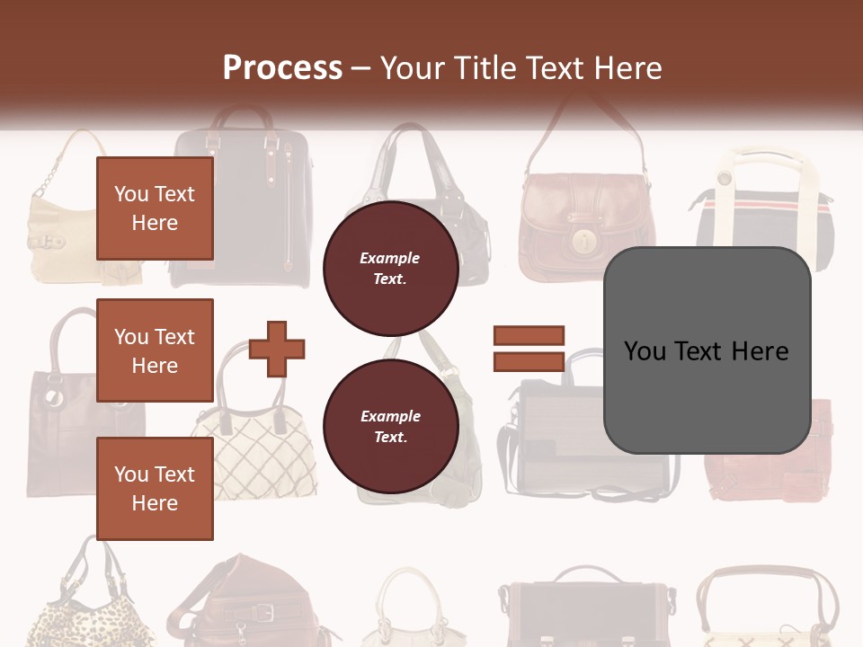 A Group Of Purses With A Name Of Presentation PowerPoint Template