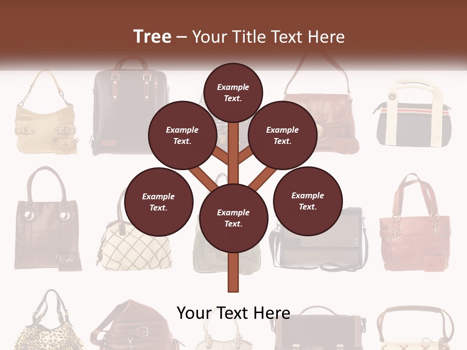 A Group Of Purses With A Name Of Presentation PowerPoint Template