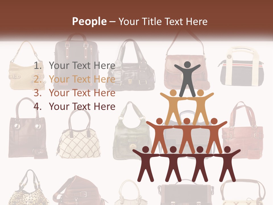 A Group Of Purses With A Name Of Presentation PowerPoint Template
