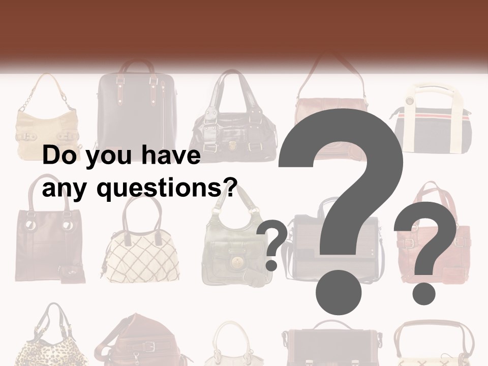 A Group Of Purses With A Name Of Presentation PowerPoint Template