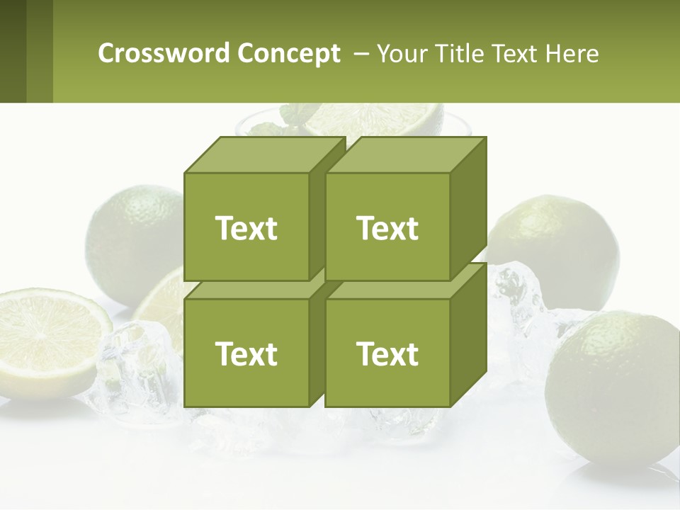 A Glass Of Water With Limes And Ice PowerPoint Template