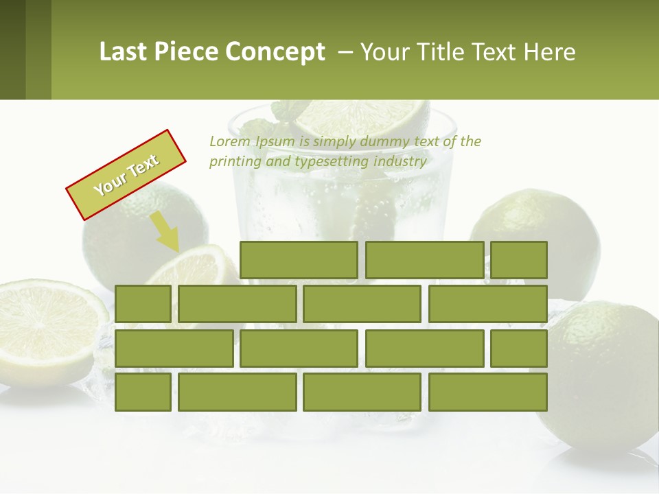 A Glass Of Water With Limes And Ice PowerPoint Template