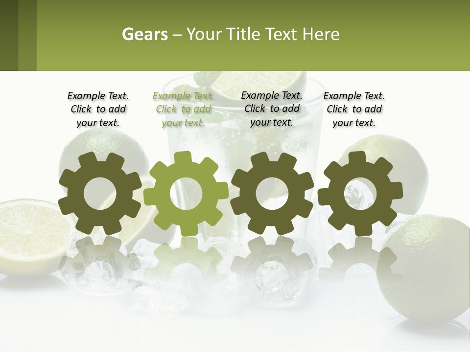 A Glass Of Water With Limes And Ice PowerPoint Template