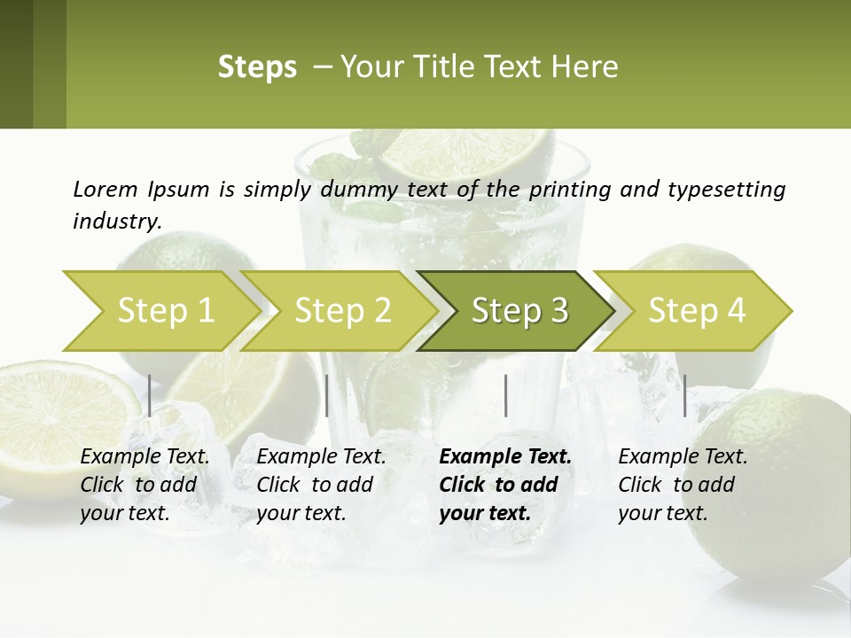 A Glass Of Water With Limes And Ice PowerPoint Template