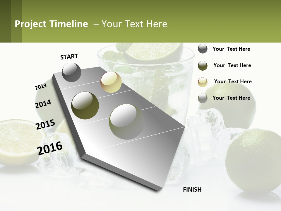 A Glass Of Water With Limes And Ice PowerPoint Template