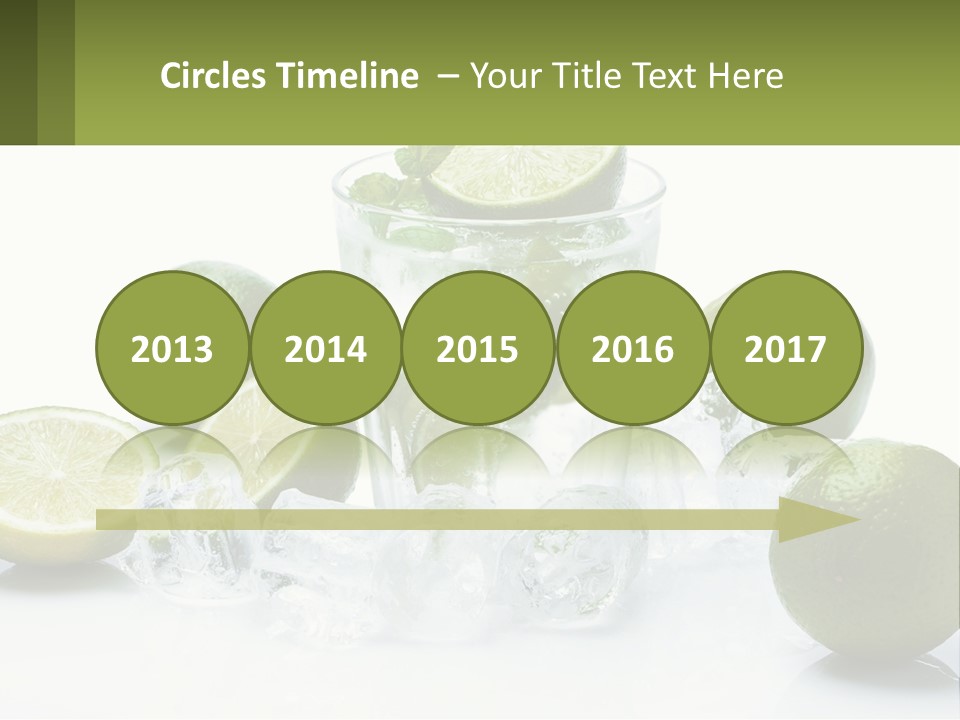 A Glass Of Water With Limes And Ice PowerPoint Template