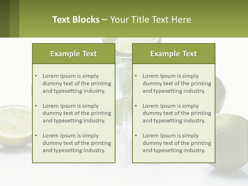 A Glass Of Water With Limes And Ice PowerPoint Template
