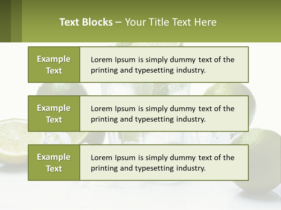 A Glass Of Water With Limes And Ice PowerPoint Template