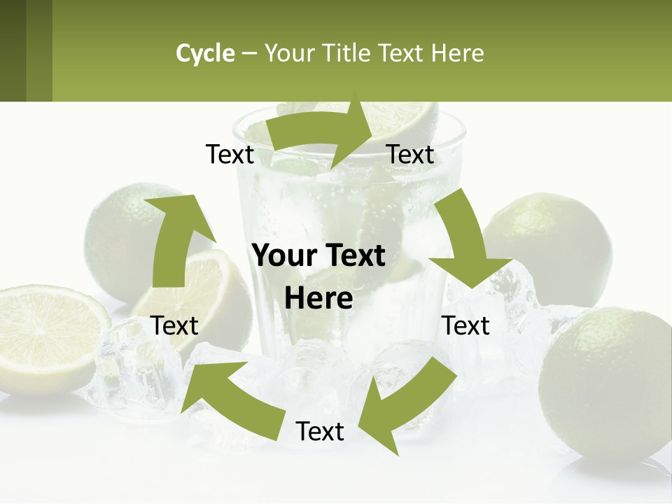 A Glass Of Water With Limes And Ice PowerPoint Template