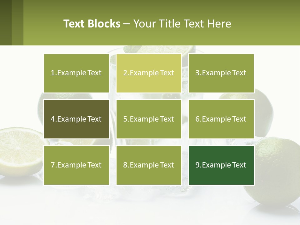 A Glass Of Water With Limes And Ice PowerPoint Template