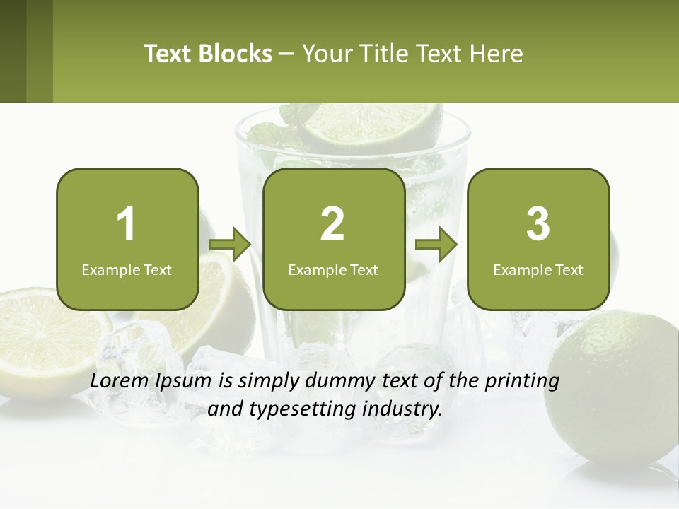 A Glass Of Water With Limes And Ice PowerPoint Template