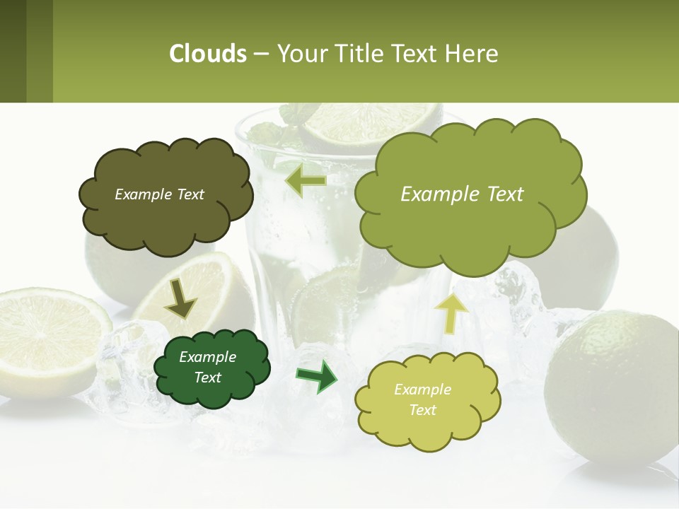 A Glass Of Water With Limes And Ice PowerPoint Template
