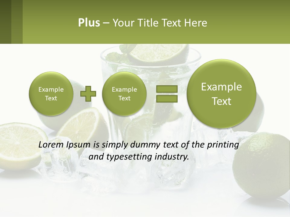 A Glass Of Water With Limes And Ice PowerPoint Template