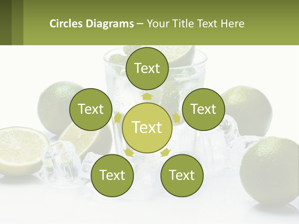 A Glass Of Water With Limes And Ice PowerPoint Template