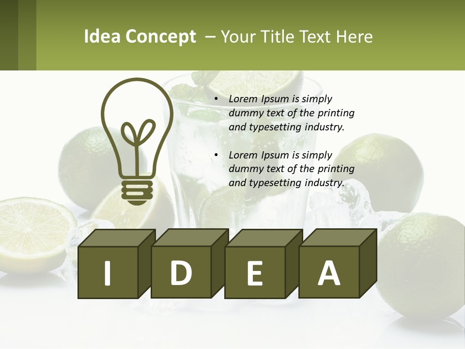 A Glass Of Water With Limes And Ice PowerPoint Template