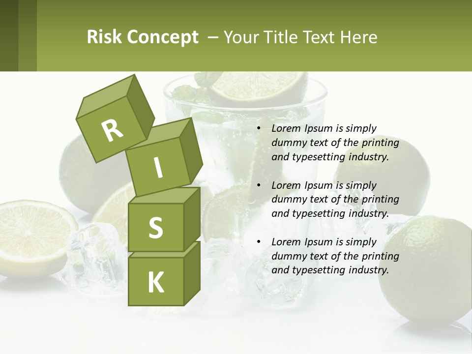 A Glass Of Water With Limes And Ice PowerPoint Template