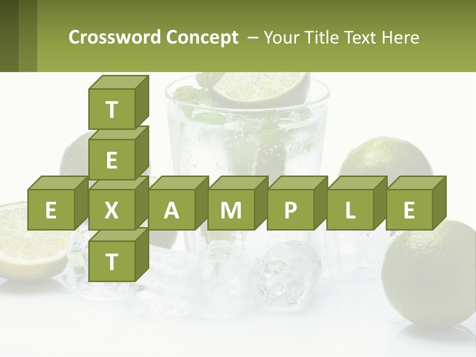 A Glass Of Water With Limes And Ice PowerPoint Template