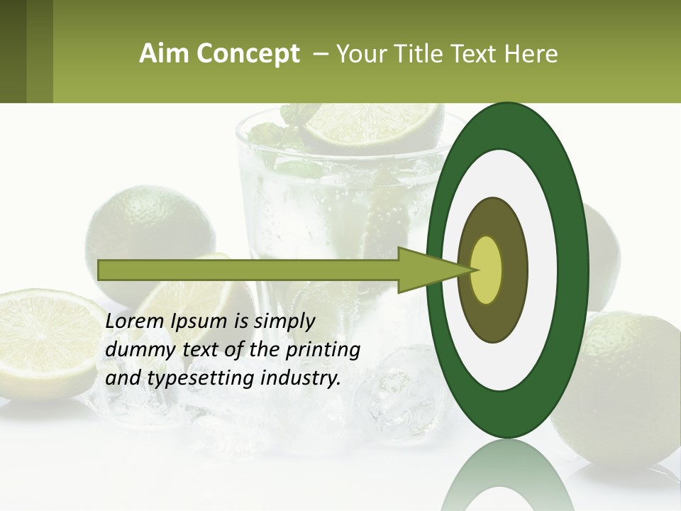 A Glass Of Water With Limes And Ice PowerPoint Template