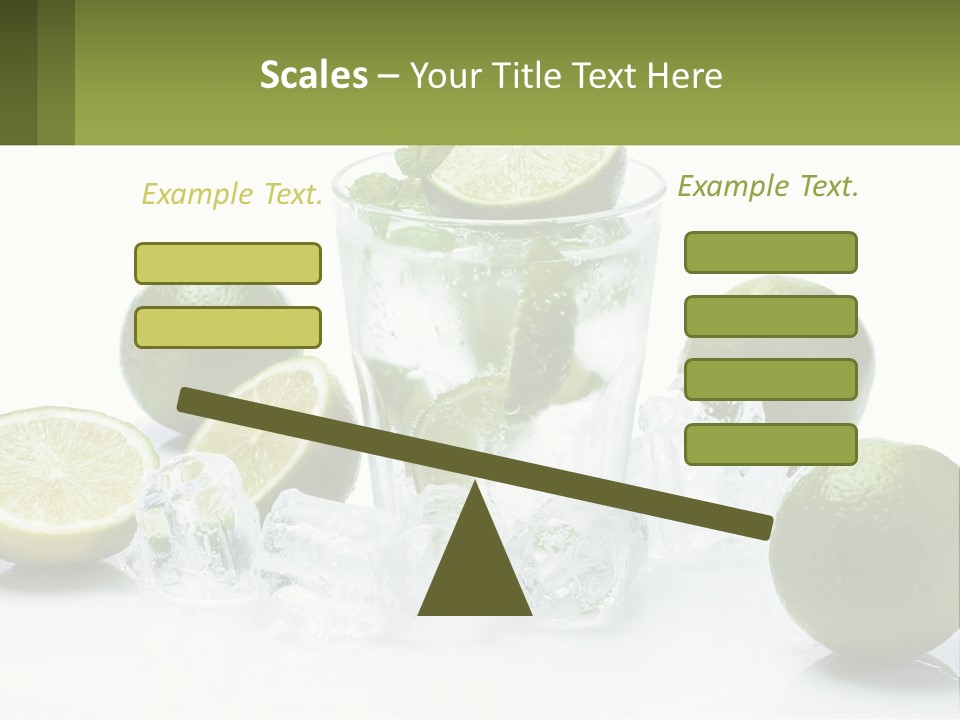 A Glass Of Water With Limes And Ice PowerPoint Template