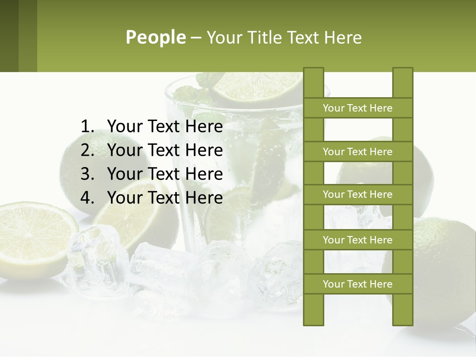 A Glass Of Water With Limes And Ice PowerPoint Template