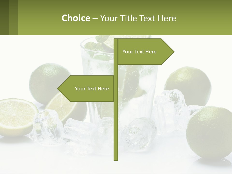 A Glass Of Water With Limes And Ice PowerPoint Template