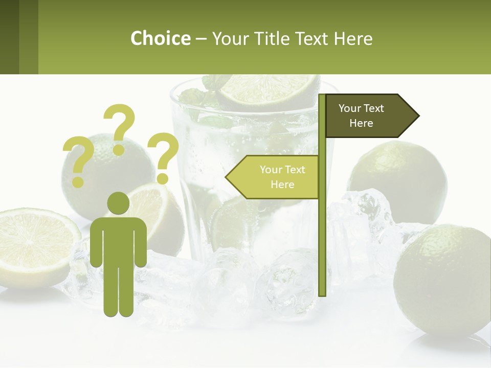 A Glass Of Water With Limes And Ice PowerPoint Template