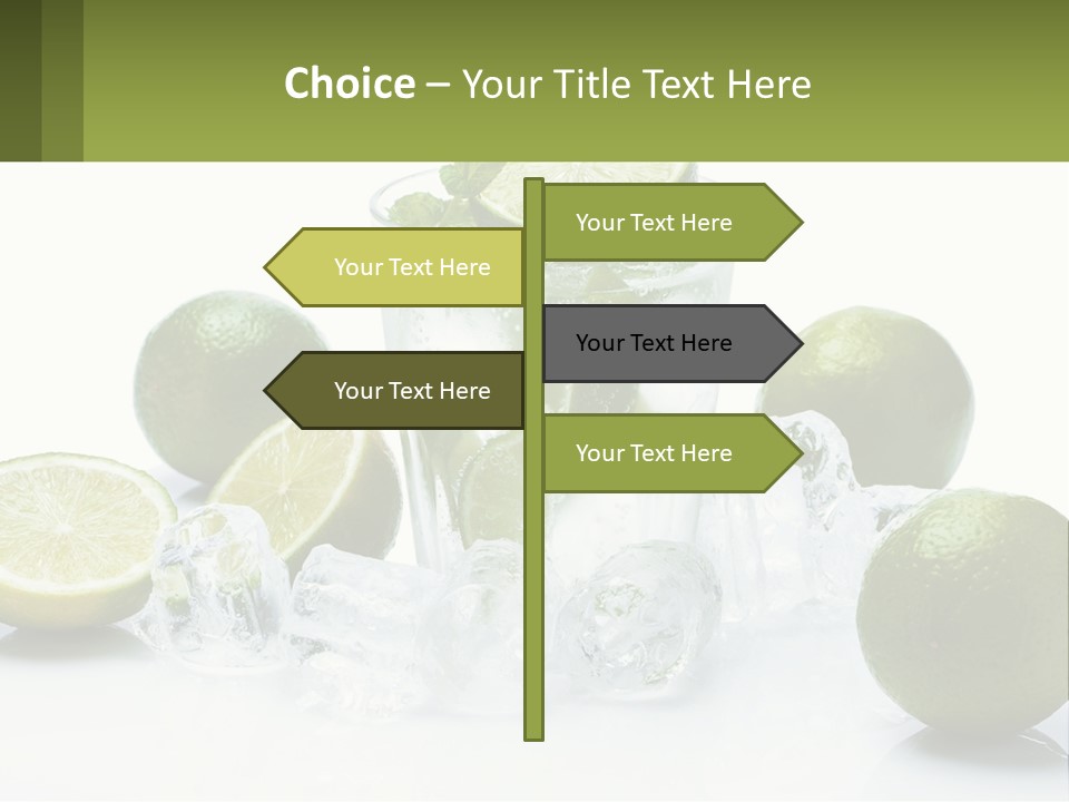 A Glass Of Water With Limes And Ice PowerPoint Template