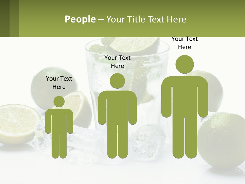 A Glass Of Water With Limes And Ice PowerPoint Template