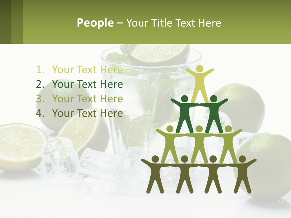 A Glass Of Water With Limes And Ice PowerPoint Template